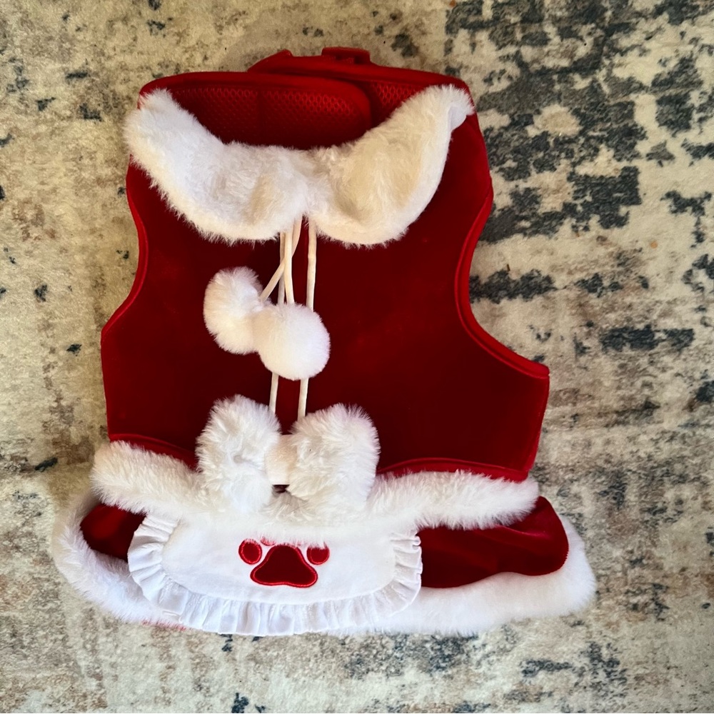 Merry & Bright Mrs. Clause Holiday Christmas Costume Vest Coat for Dogs